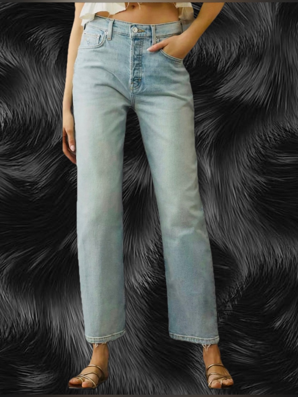 Etica Tyler (Kingston)  Vintage Straight High Rise Jeans in Seafoam: NWT